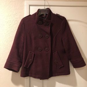 Sashimi burgundy peacoat (size Medium)